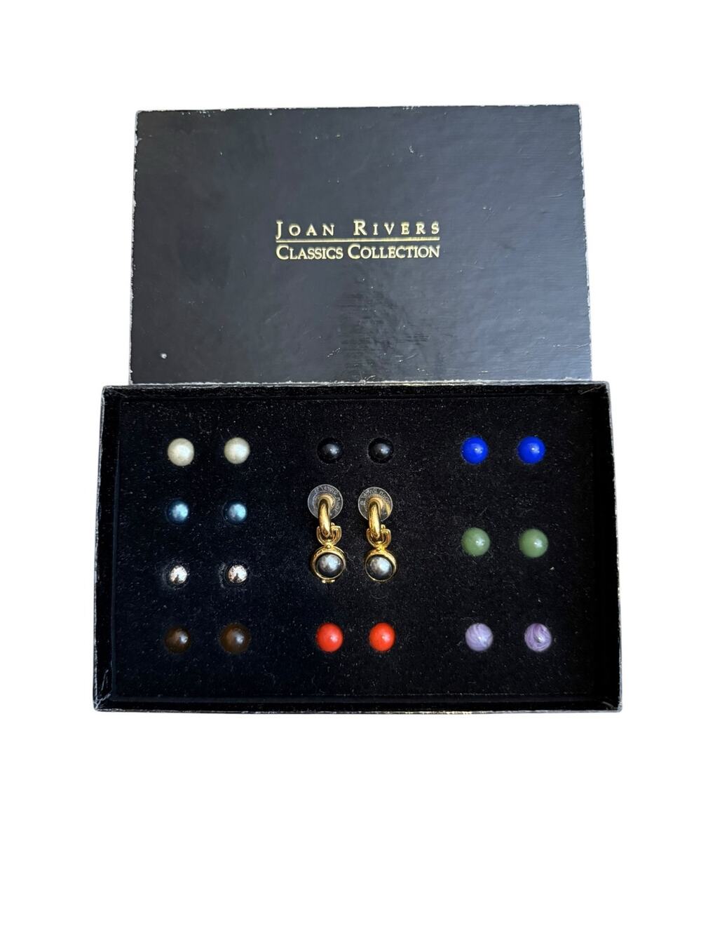Vintage Joan Rivers Classics Collection Interchangeable Earring Set 10 Pairs Box